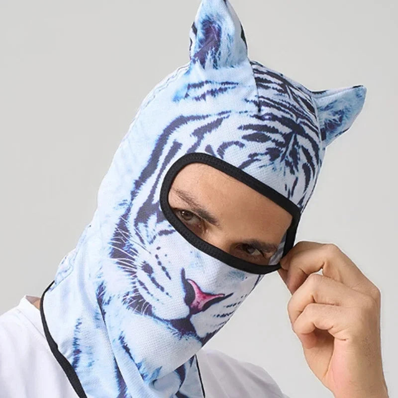 3D Cat Ski BalaclavaAnimal Face Covering Full Face Hood Masque Cute AnimalBalaclava Motorcycle Motocross Ski Snowboard Hat Good