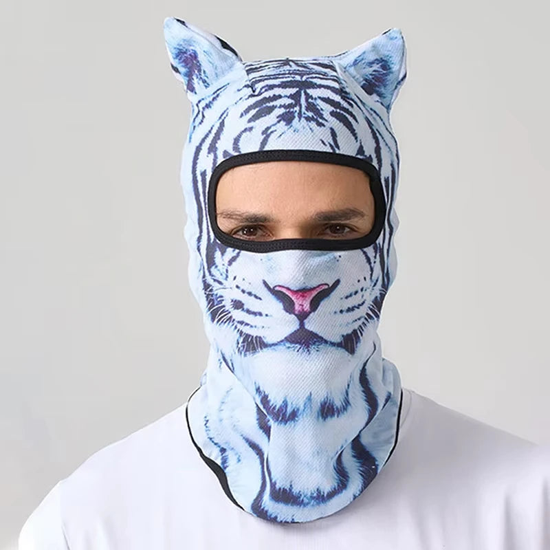 3D Cat Ski BalaclavaAnimal Face Covering Full Face Hood Masque Cute AnimalBalaclava Motorcycle Motocross Ski Snowboard Hat Good