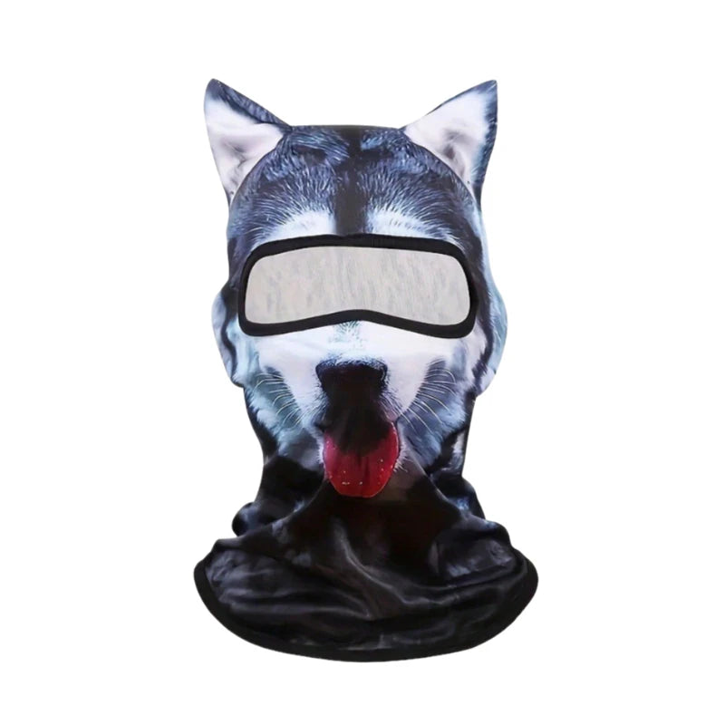 3D Cat Ski BalaclavaAnimal Face Covering Full Face Hood Masque Cute AnimalBalaclava Motorcycle Motocross Ski Snowboard Hat Good